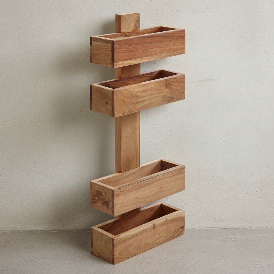 Zeitungsständer NAKO Massivholz_ Klassisch_ stilvoll_ viel Stauraum_ handgefertigt - KADIMA DESIGN_Farbe_ Beige_ Größe_ 30x10x72 cm_