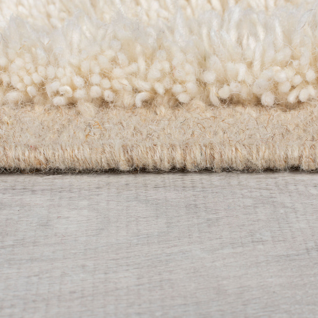 Zotteliger Wollteppich Beige  - Geometrisches Muster  - Superweich &amp; Gemütlich_Rechteckig_