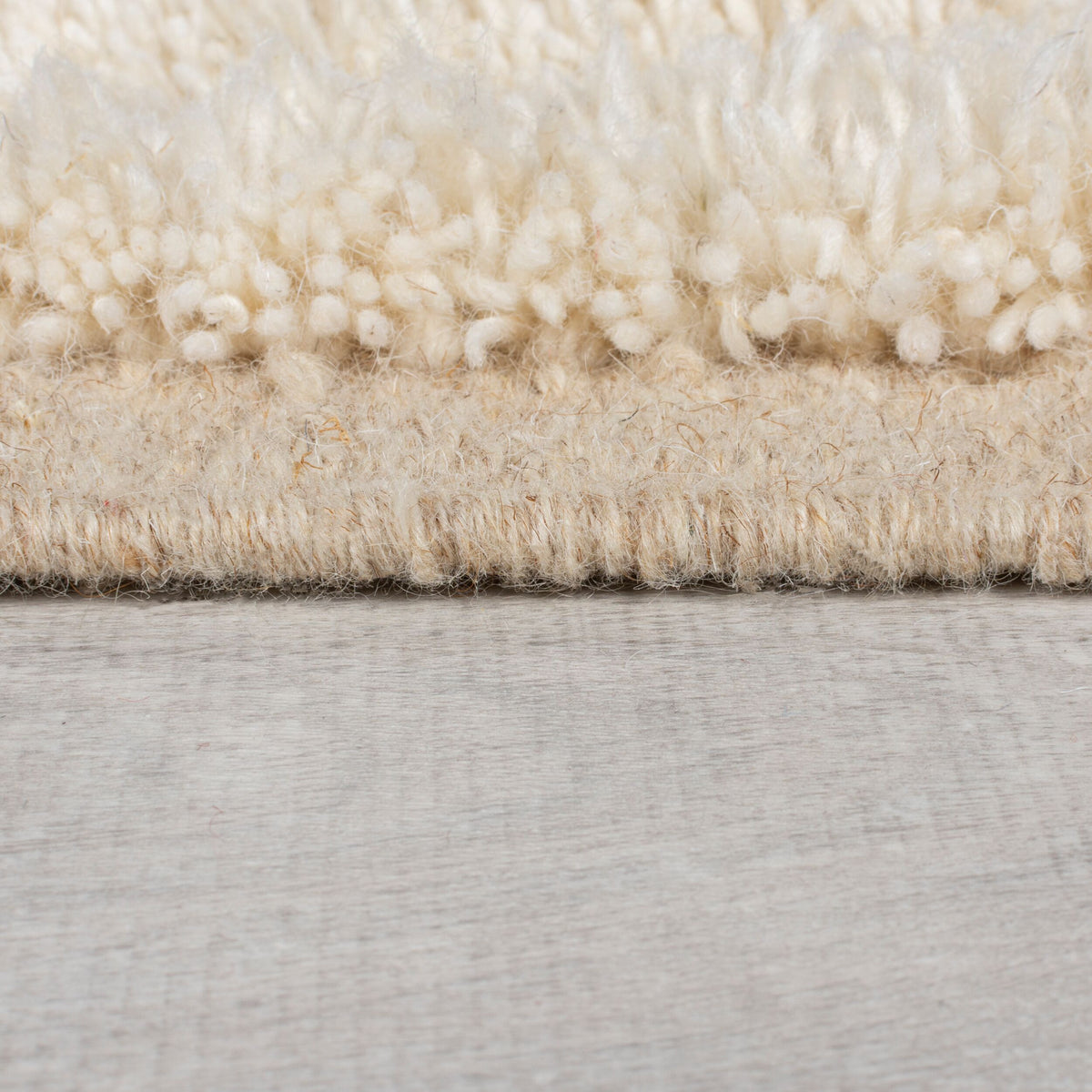 Zotteliger Wollteppich Beige  - Geometrisches Muster  - Superweich & Gemütlich Rechteckig