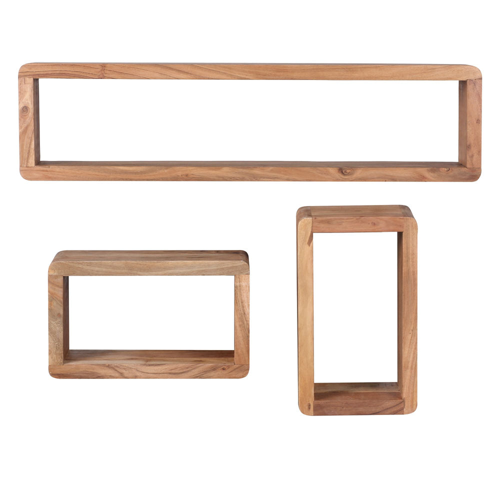 Wandregal Set TEKO CUBES_ 3-teilig_ abgerundete Ecken_ hohe Belastbarkeit_ Massivholz - KADIMA DESIGN_Farbe_ Beige_ Größe_ 80x15x20 cm_#sku_BARWL1.526#