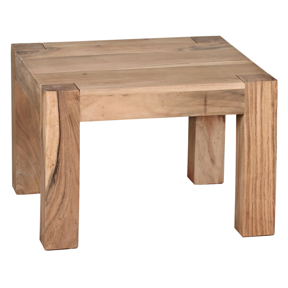 Rustikaler Couchtisch NAKO_ Akazienholz_ quadratisch_ handgefertigt_ pflegeleicht - KADIMA DESIGN_Farbe_ Beige_ Größe_ 60x60x40 cm_
