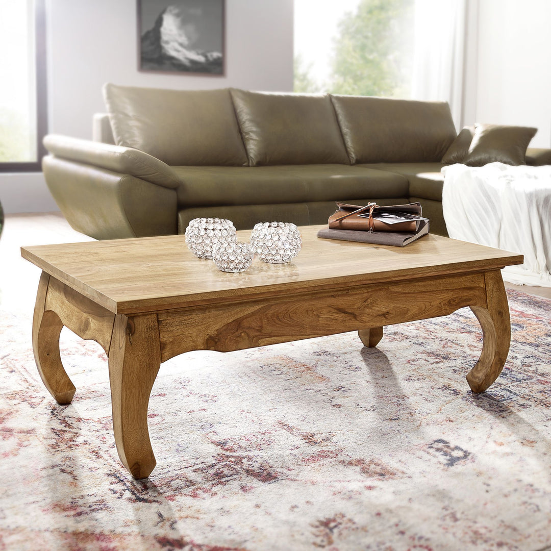 Couchtisch KANADA_ Opium-Form_ Massivholz_ Akazienholz_ handgefertigt_ pflegeleicht - KADIMA DESIGN_Farbe_ Beige_ Größe_ 110x60x40 cm_