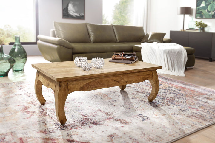 Couchtisch KANADA_ Opium-Form_ Massivholz_ Akazienholz_ handgefertigt_ pflegeleicht - KADIMA DESIGN_Farbe_ Beige_ Größe_ 110x60x40 cm_