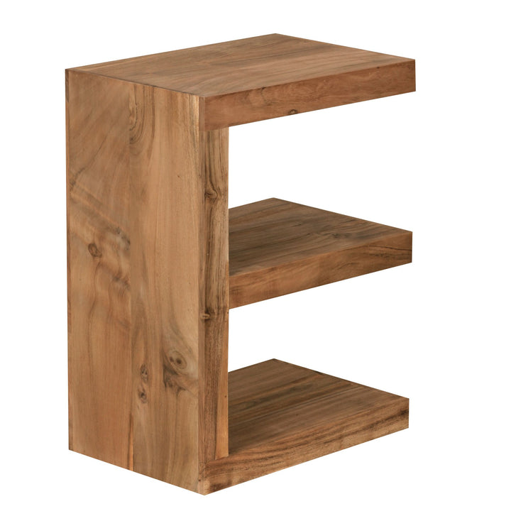 KADIMA DESIGN Beistelltisch "E" Cube NAKO Massivholz- Handgefertigter Landhausstil-Hingucker_Beige_#sku_BARWL1.450#