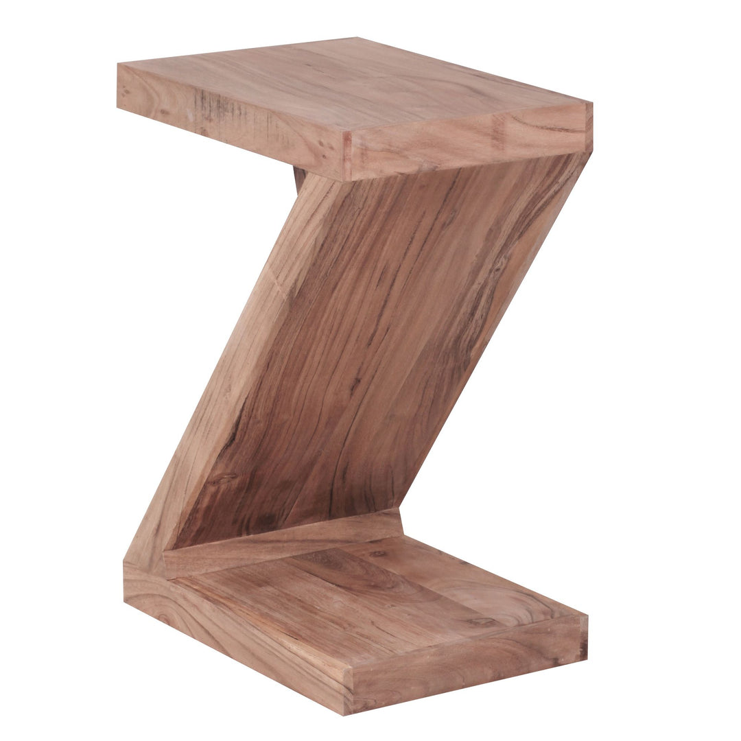 Beistelltisch &quot;Z&quot; Cube_ Akazie/Sheesham_ Z-Form_ 44x59x30 cm_ handgefertigt_ vielseitig nutzbar - KADIMA DESIGN_Farbe_ Beige_ Größe_ 44x30x59 cm_