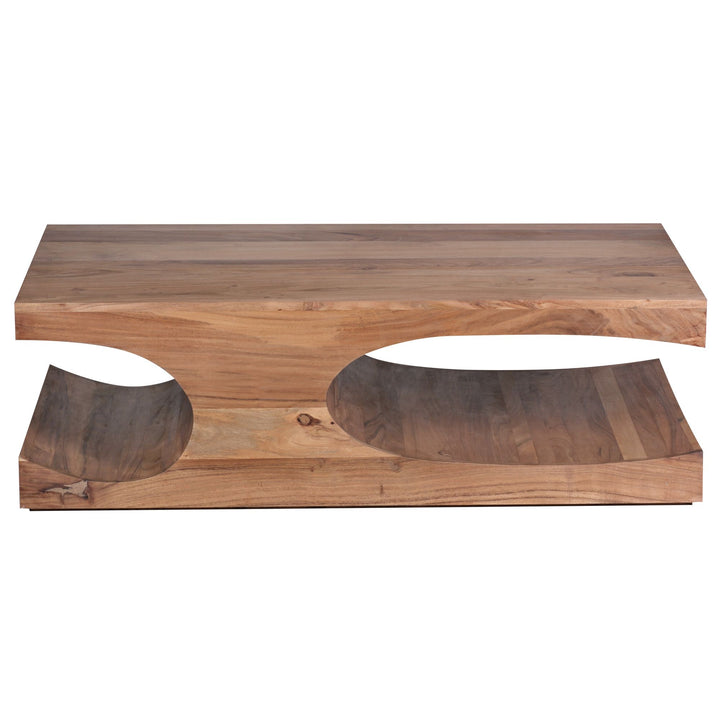 Couchtisch TEKO Massivholz_ 2 Ablagefächer_ 118x38x70 cm_ handgefertigt_ pflegeleicht - KADIMA DESIGN_Farbe_ Beige_ Größe_ 118x70x38 cm_