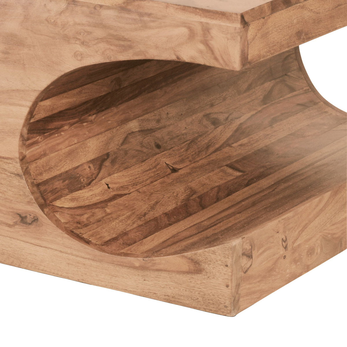 Couchtisch TEKO Massivholz  2 Ablagefächer  118x38x70 cm  handgefertigt  pflegeleicht - KADIMA DESIGN Farbe  Beige  Größe  118x70x38 cm