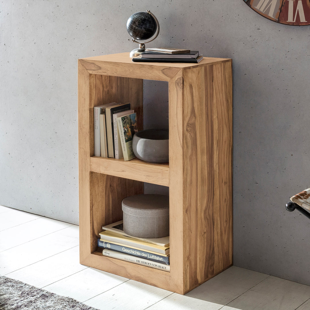 Rustikales Standregal_ Massivholz_ Akazie/Sheesham_ vielseitig nutzbar_ handgefertigt_ einfache Pflege - KADIMA DESIGN_Farbe_ Beige_ Größe_ 50x35x88 cm_