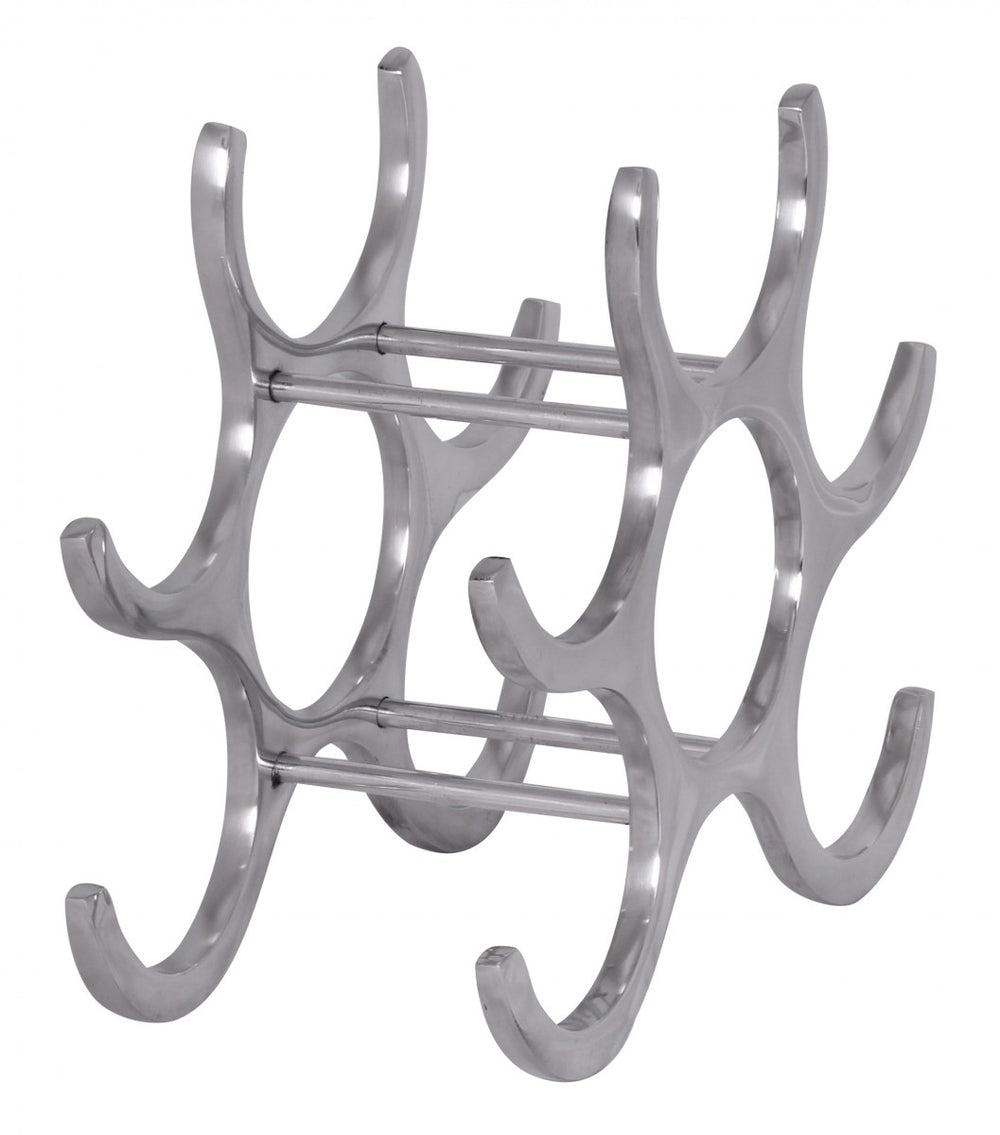 Platzsparendes Aluminium Weinregal für 6 Flaschen_ 24x29x14cm_ Elegantes Design - KADIMA DESIGN_Größe_ 29x14x24 cm_