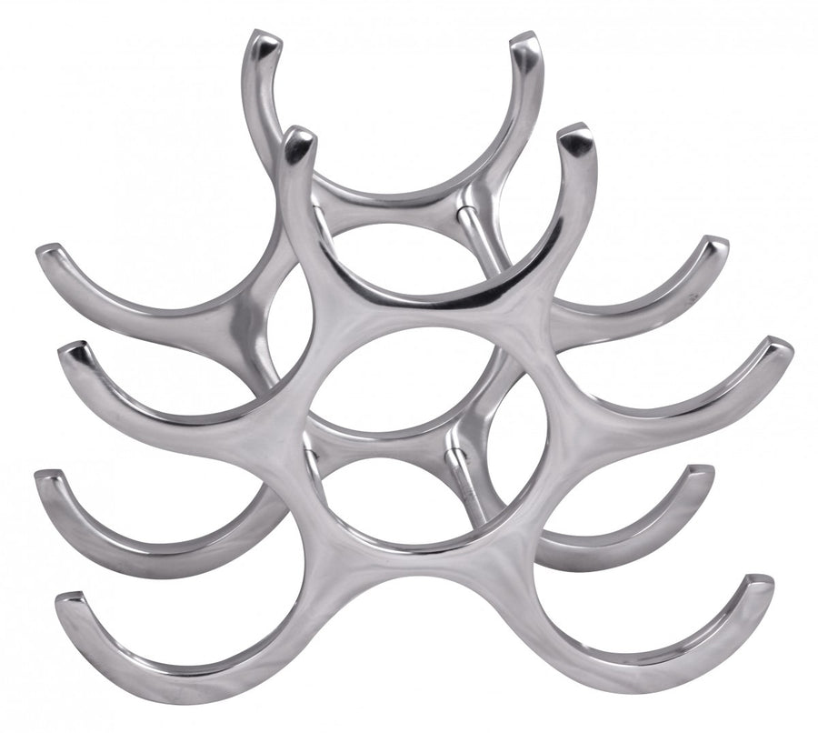 Platzsparendes Aluminium Weinregal für 6 Flaschen_ 24x29x14cm_ Elegantes Design - KADIMA DESIGN_Größe_ 29x14x24 cm_