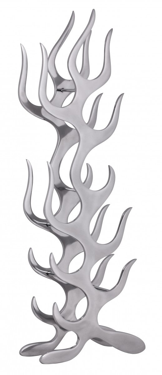 KADIMA DESIGN Flammendesign Aluminium Weinregal - Elegante Aufbewahrung für 9 Flaschen Wein_Silber_#sku_BARWL1.255#