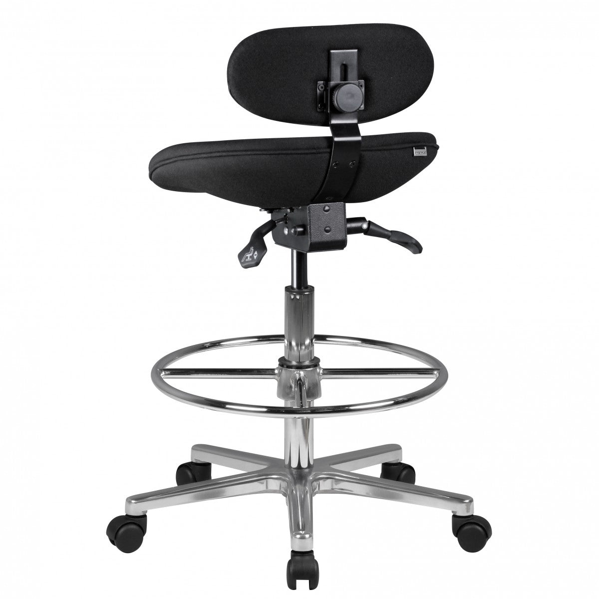 Modena Arbeitsstuhl_ Höhenverstellbare Sitzfläche/Rückenlehne_ PU-Formschaum_ Aluminium-Fußkreuz_ drehbar_ 100.000 Scheuertouren Stoff - KADIMA DESIGN_Größe_ 60x60x114 cm_