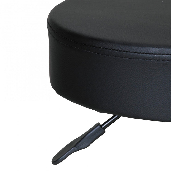 Büro- und Kosmetikhocker mit Leder-Optik_ 360° drehbar_ höhenverstellbar 44-55 cm_ stabil - KADIMA DESIGN_Farbe_ Schwarz_ Größe_ 50x50x55 cm_