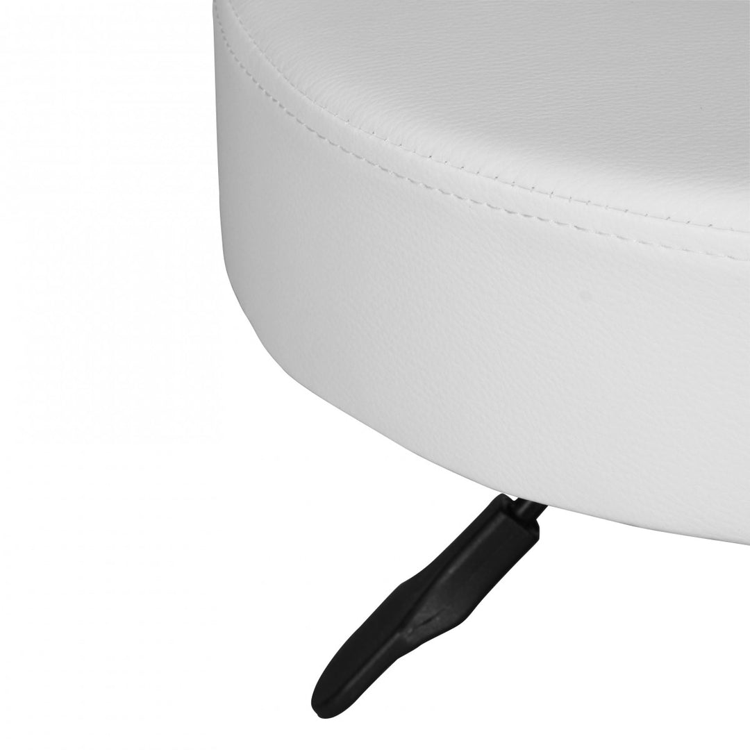 Büro- und Kosmetikhocker mit Leder-Optik_ 360° drehbar_ höhenverstellbar 44-55 cm_ stabil - KADIMA DESIGN_Farbe_ Weiß_ Größe_ 50x50x55 cm_