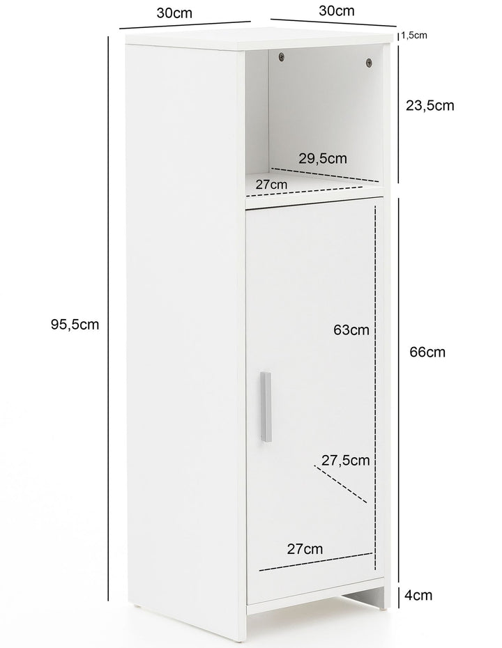 Badschrank_ Stilvoll_ zeitloses Design_ kratzfestes Melaminharz_ 30x95_5x30 cm - KADIMA DESIGN_Größe_ 30x30x96 cm_