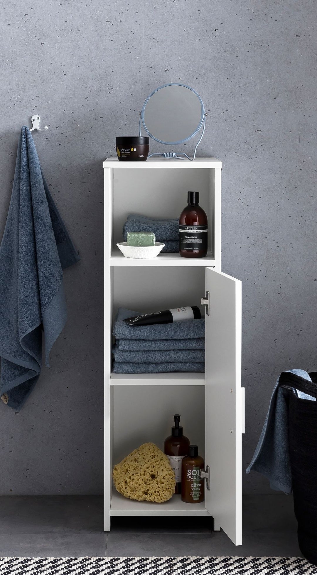 Badschrank_ Stilvoll_ zeitloses Design_ kratzfestes Melaminharz_ 30x95_5x30 cm - KADIMA DESIGN_Größe_ 30x30x96 cm_