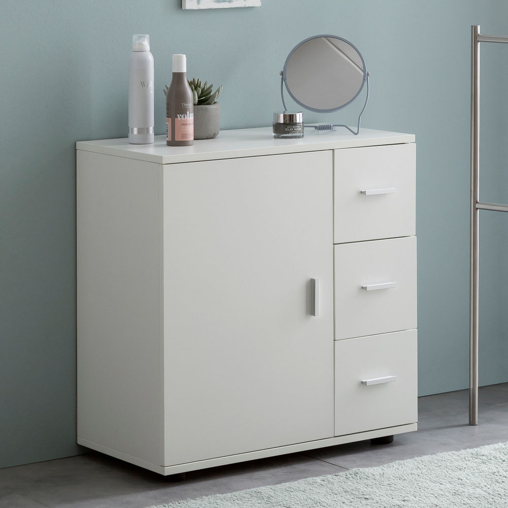 Badezimmerschrank_ zeitloses Design_ großer Stauraum_ matt weiß_ 60x65_5x33 cm - KADIMA DESIGN_Größe_ 60x33x66 cm_