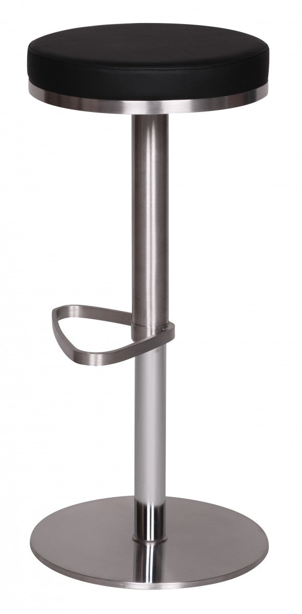 KADIMA DESIGN Barhocker ELBE - Höhenverstellbar mit gepolsterter Sitzfläche_ Triangel Fußablage und einer Belastbarkeit bis zu 110 kg_Schwarz_#sku_BARWL1.293#