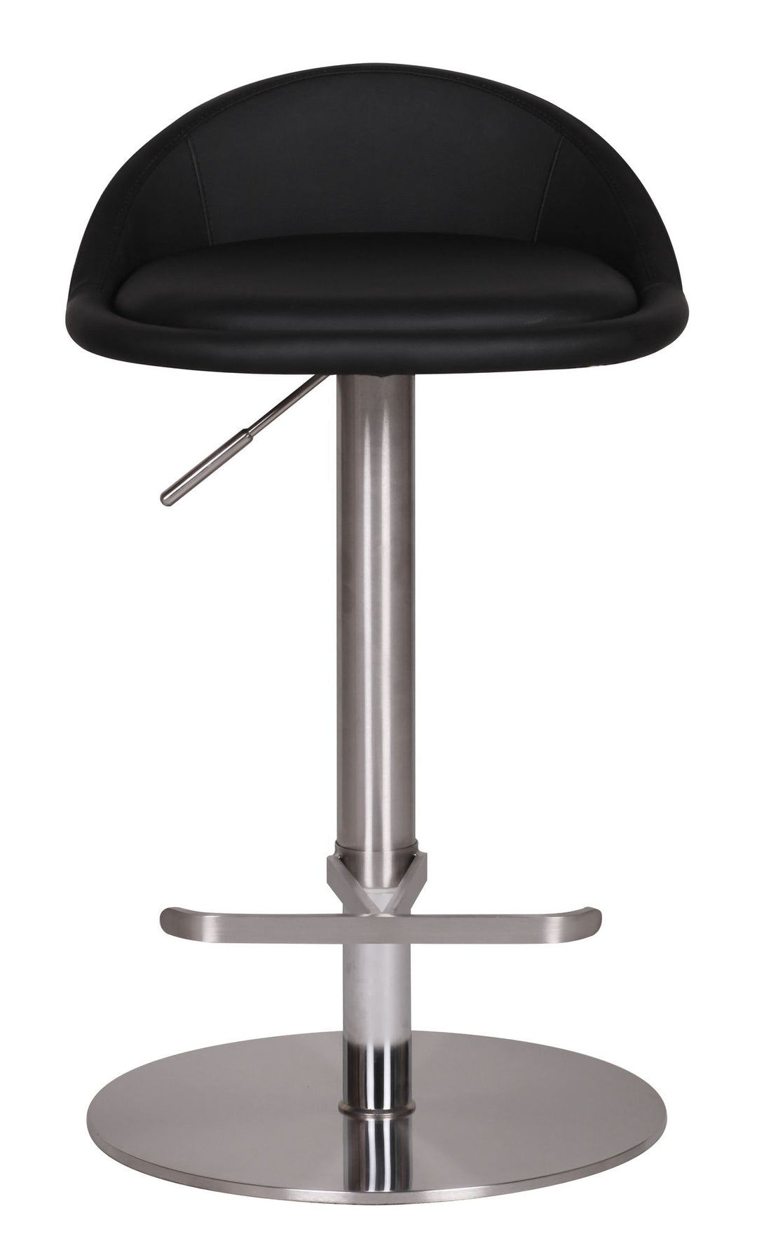 Barhocker DONAU_ höhenverstellbar_ halbrunde Rückenlehne_ Edelstahl_ max. 110 kg Belastung - KADIMA DESIGN_Farbe_ Schwarz_ Größe_ 43x43x90 cm_