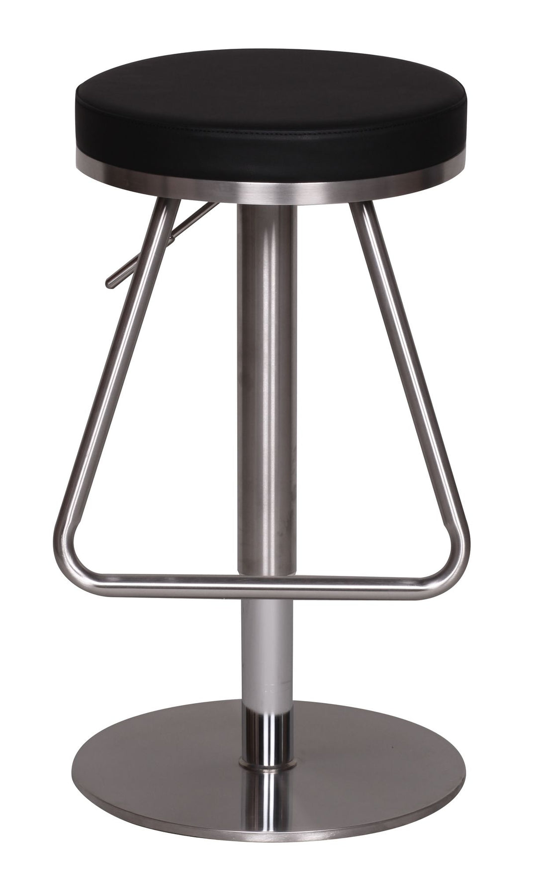 Barhocker MIS_ höhenverstellbar_ Edelstahl_ runde Sitzfläche_ Anti-Rutsch-Pads_ max. 110 kg - KADIMA DESIGN_Farbe_ Schwarz_ Größe_ 39x39x79 cm_