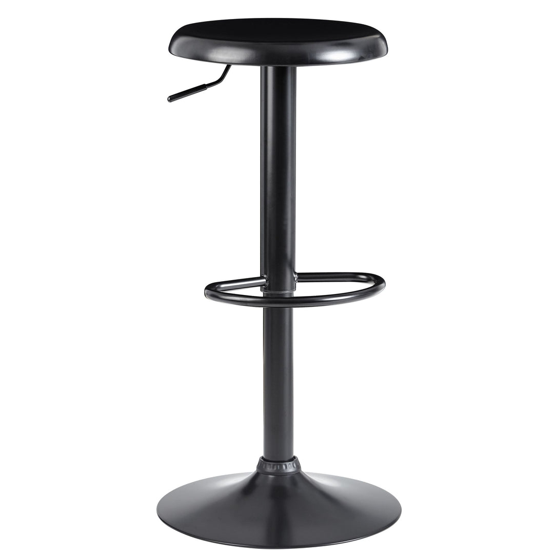 Moderne Barhocker_ höhenverstellbar mit Fußablage_ Schwarz_ 40x58-79cm - KADIMA DESIGN_Größe_ 40x40x79 cm_