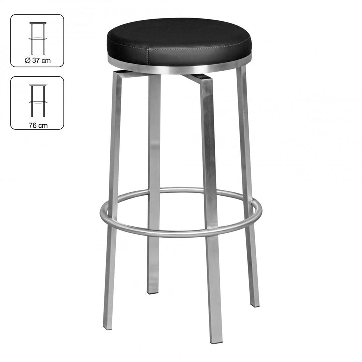 Barhocker Modern - Drehbar_ Gepolsterte Sitzfläche_ Edelstahlgestell_ 76 cm Höhe_ KADIMA DESIGN_Größe_ 42x42x76 cm_