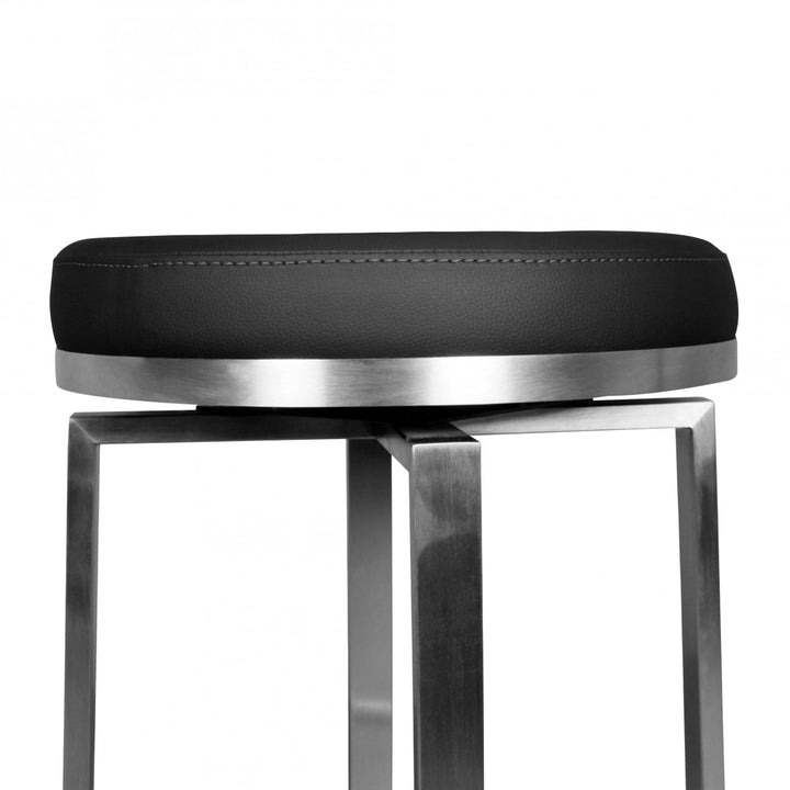 Barhocker Modern - Drehbar_ Gepolsterte Sitzfläche_ Edelstahlgestell_ 76 cm Höhe_ KADIMA DESIGN_Größe_ 42x42x76 cm_