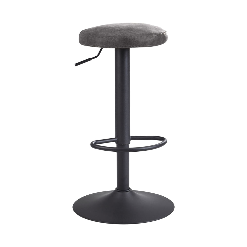 Barhocker CAMPANIA_ 58-79 cm Sitzhöhe_ Eisenmaterial_ Samt/Wildlederoptik Bezug_ 360° drehbar - KADIMA DESIGN_Farbe_ Grau_ Material_ Stoff_ Größe_ 40x40x79 cm_