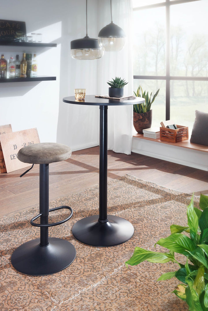 Modischer Bartisch in Schwarz_ Trompetenfuß_ 30 kg Belastbar_ für Gastronomie/Zuhause - KADIMA DESIGN_Größe_ 60x60x100 cm_