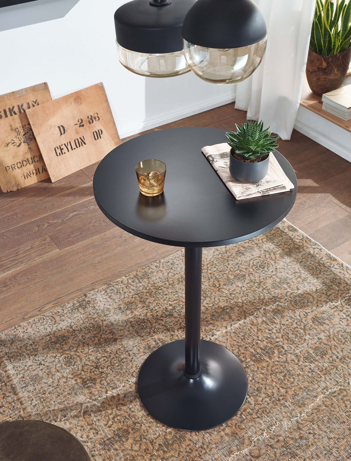 Modischer Bartisch in Schwarz_ Trompetenfuß_ 30 kg Belastbar_ für Gastronomie/Zuhause - KADIMA DESIGN_Größe_ 60x60x100 cm_