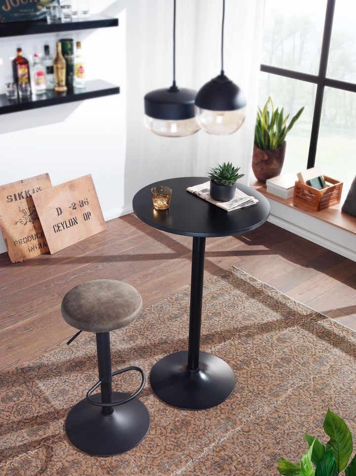 Modischer Bartisch in Schwarz_ Trompetenfuß_ 30 kg Belastbar_ für Gastronomie/Zuhause - KADIMA DESIGN_Größe_ 60x60x100 cm_