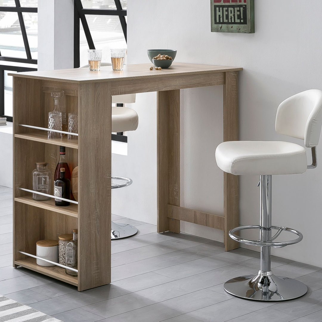 Küchentresen GANDER_ Edelstahl_ 3 Fächer_ große Ablage_ 120x107_5x60 cm_ Melaminharzbeschichtung_ maximale Belastung 40 kg - KADIMA DESIGN_Farbe_ Beige_ Größe_ 120x60x107 cm_