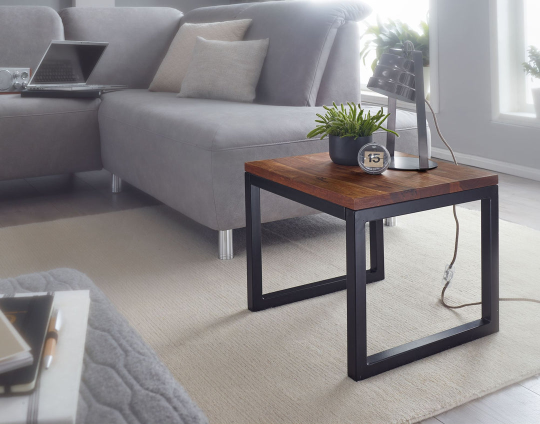 Industrial-Beistelltisch aus Sheeshamholz_ Stilvoll_ funktional und langlebig - KADIMA DESIGN_Größe_ 45x45x40 cm_
