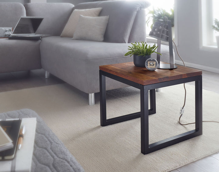 Industrial-Beistelltisch aus Sheeshamholz_ Stilvoll_ funktional und langlebig - KADIMA DESIGN_Größe_ 45x45x40 cm_
