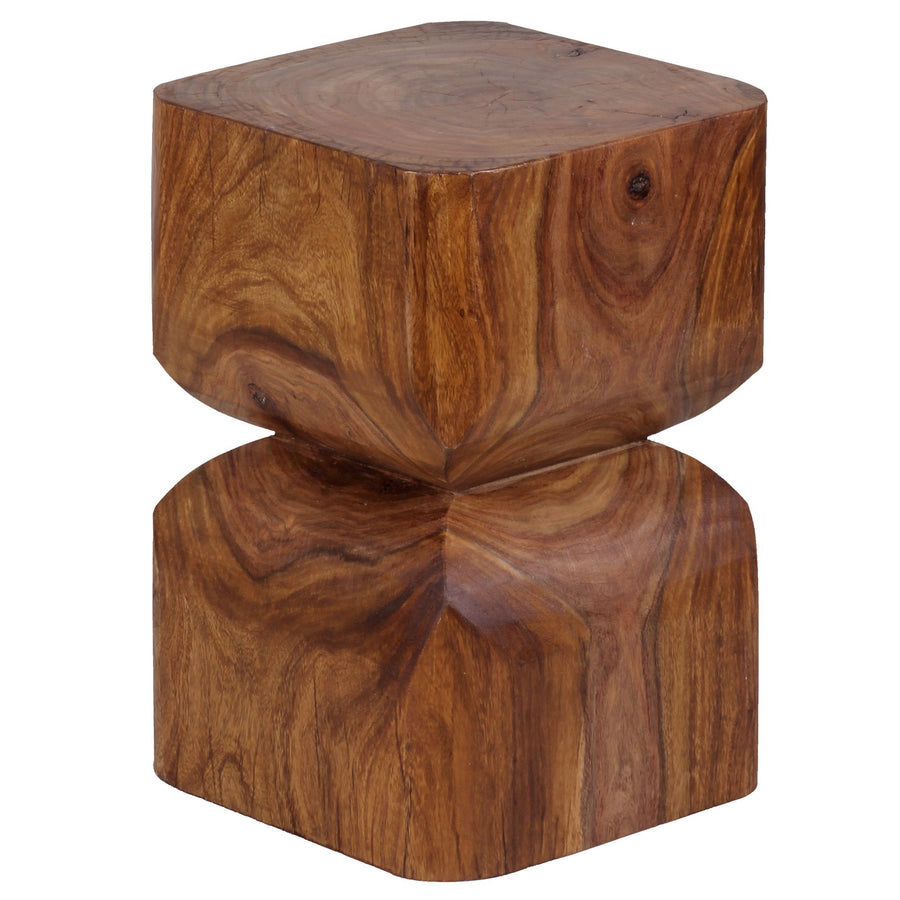 KADIMA DESIGN Rustikaler Sheesham Holz Beistelltisch - Natürliches Design mit abgerundeten Ecken_Braun_#sku_BARWL1.562#
