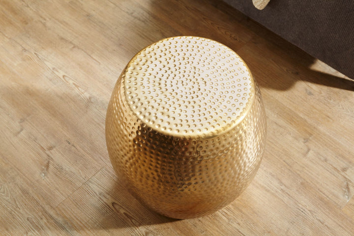 Beistelltisch ENNS_ Orientalisch_ Hammerschlag-Struktur_ Aluminium_ 42x42x42 cm - KADIMA DESIGN_Farbe_ Gold_ Größe_ 42x42x42 cm_
