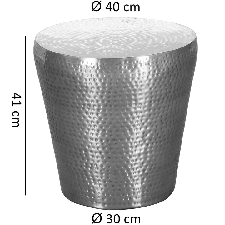 Orientalischer Hammerschlag-Dekotisch aus Aluminium_ exotisches Design - KADIMA DESIGN_Größe_ 41x41x41 cm_