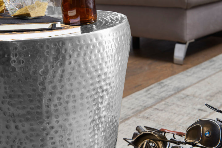 Orientalischer Hammerschlag-Dekotisch aus Aluminium_ exotisches Design - KADIMA DESIGN_Größe_ 41x41x41 cm_