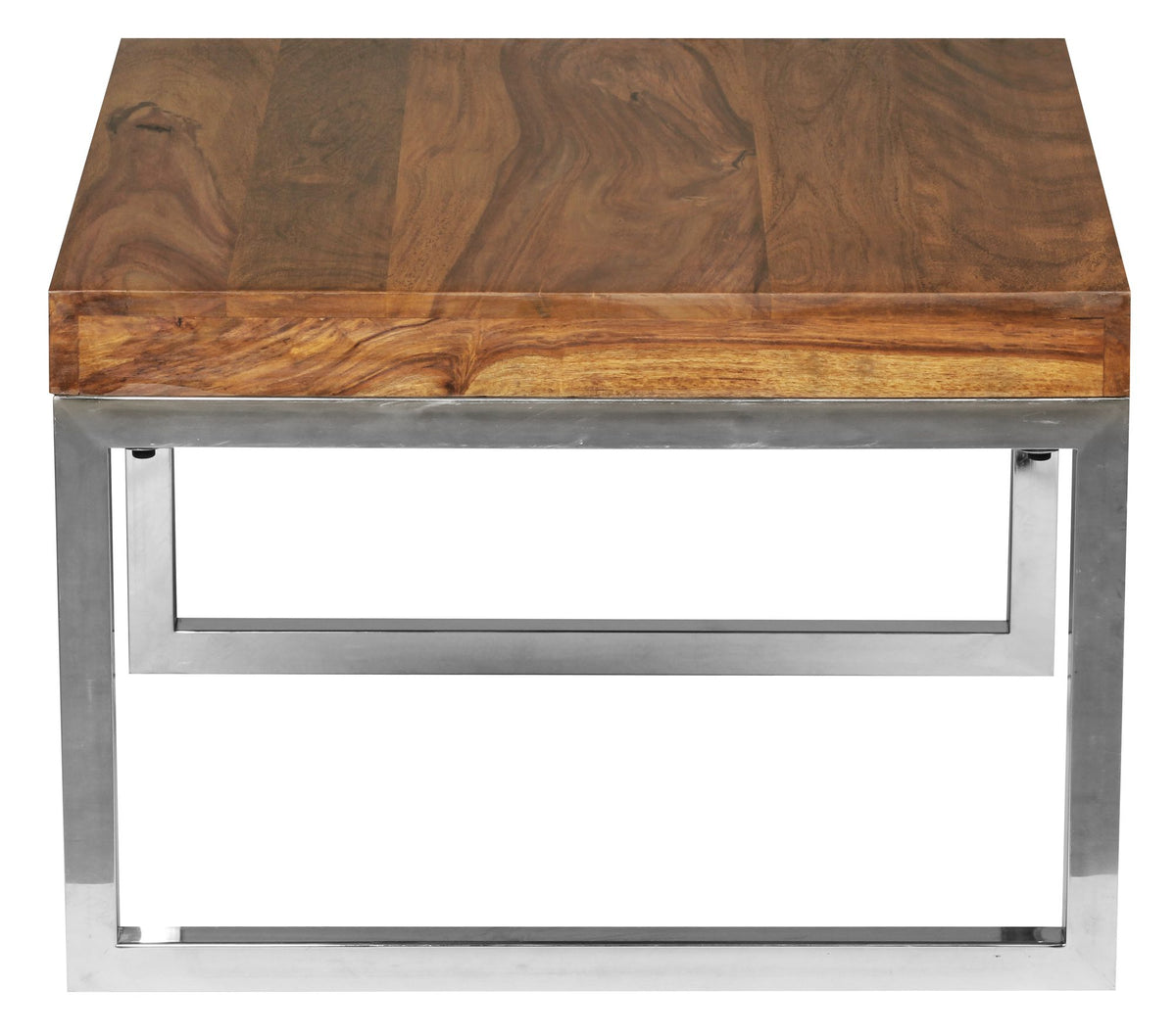 Quadratischer Couchtisch_ Massivholz_ Metallgestell_ 60x40x60 cm_ Sheesham-Massivholz_ pflegeleicht - KADIMA DESIGN_Größe_ 60x60x40 cm_