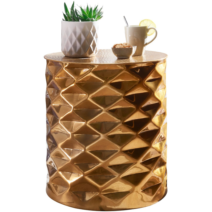 KADIMA DESIGN Beistelltisch ENNS - Handgemachter orientalischer Couchtisch für hohe Stabilität und Langlebigkeit_Gold_#sku_BARWL5.474#