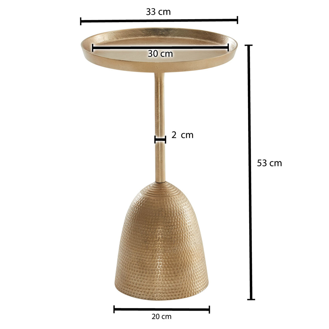 Runder Beistelltisch in Mattgold_ lackiertes Aluminium_ 33x33x53 cm - KADIMA DESIGN_Größe_ 33x33x53 cm_