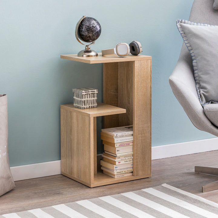 Beistelltisch BRENTA Holz_ 3 Ablagen_ 35x61x30 cm_ Melaminharzbeschichtung - KADIMA DESIGN_Farbe_ Beige_ Größe_ 35x30x61 cm_