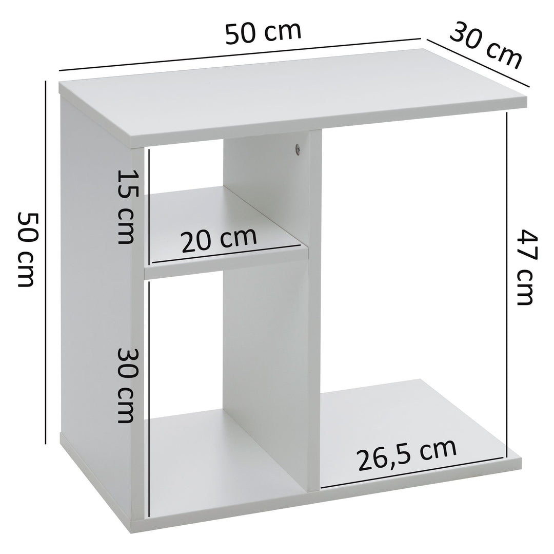 Beistelltisch ITTER Holz_ Ablagefächer_ 50x50x30 cm_ kratzfest &amp; wasserabweisend - KADIMA DESIGN_Farbe_ Weiß_ Größe_ 50x30x50 cm_