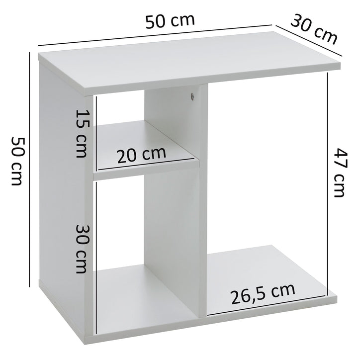 Beistelltisch ITTER Holz_ Ablagefächer_ 50x50x30 cm_ kratzfest &amp;amp; wasserabweisend - KADIMA DESIGN_Farbe_ Weiß_ Größe_ 50x30x50 cm_