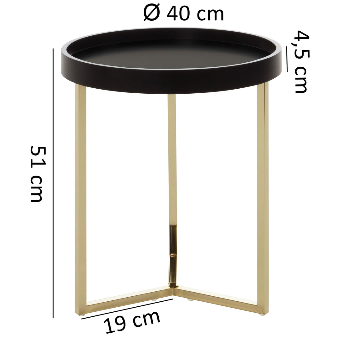 KADIMA DESIGN Retro-Beistelltisch Lia in schwarzem Tulpenholz mit Metallgestell für trendiges Wohnzimmer-Ambiente_Schwarz_#sku_BARWL5.762#