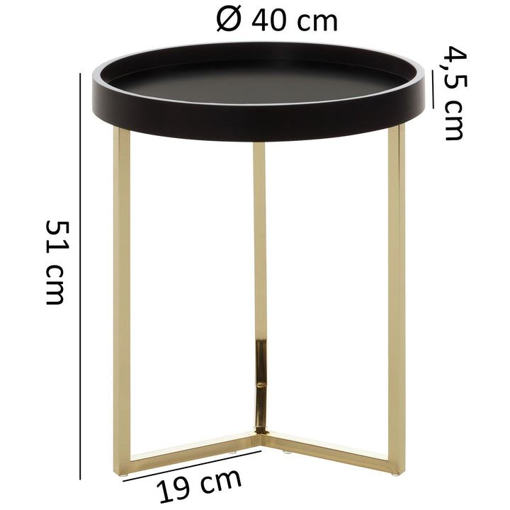 KADIMA DESIGN Retro-Beistelltisch Lia in schwarzem Tulpenholz mit Metallgestell für trendiges Wohnzimmer-Ambiente_Schwarz_#sku_BARWL5.762#