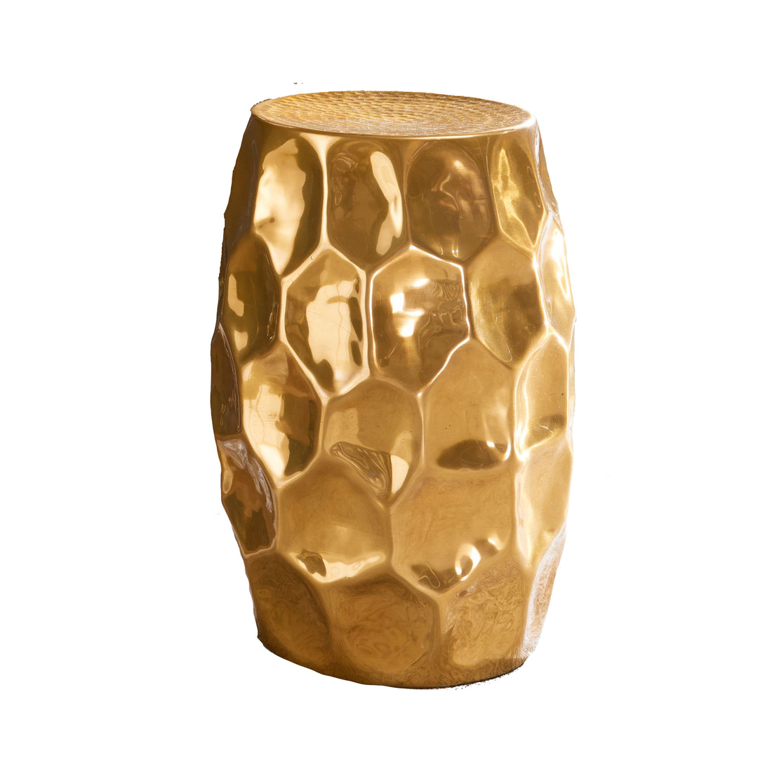 Orientalischer Beistelltisch ENNS_ Hammerschlag-Design_ Aluminium_ pflegeleicht - KADIMA DESIGN_Farbe_ Gold_ Größe_ 30x30x47 cm_