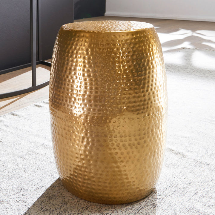 Beistelltisch ENNS_ Orientalisch_ Aluminium_ 30 cm Breite_ goldfarbenes Finish - KADIMA DESIGN_Farbe_ Gold_ Größe_ 30x30x49 cm_