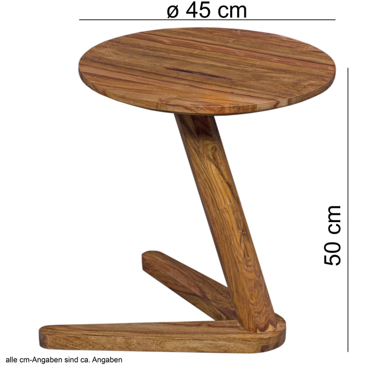Beistelltisch Teko_ Sheeshamholz_ Rund_ 50 cm Höhe - Einzigartig &amp;amp; Vielseitig - KADIMA DESIGN_Größe_ 45x45x50 cm_