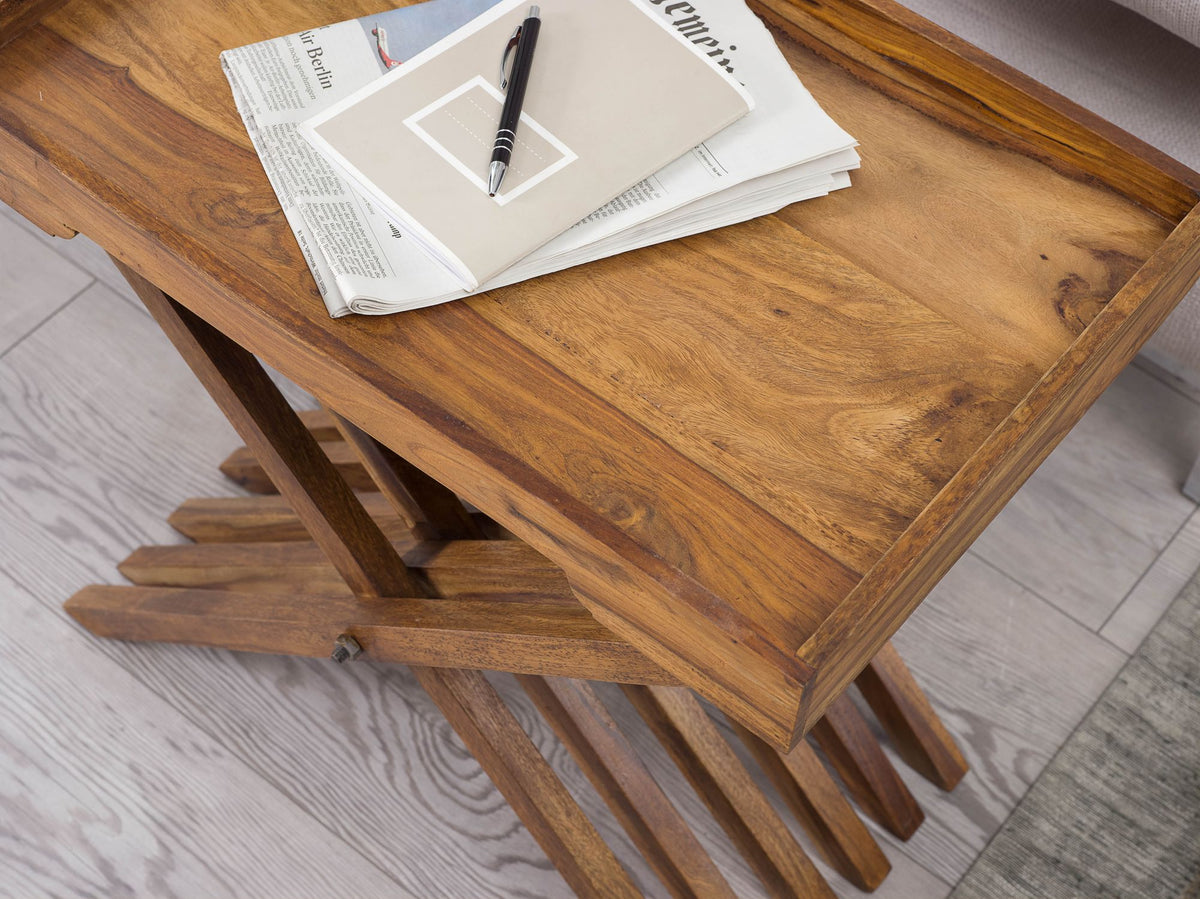 Klapptisch Massivholz mit Tablett – Modern & Platzsparend – Kadima Design